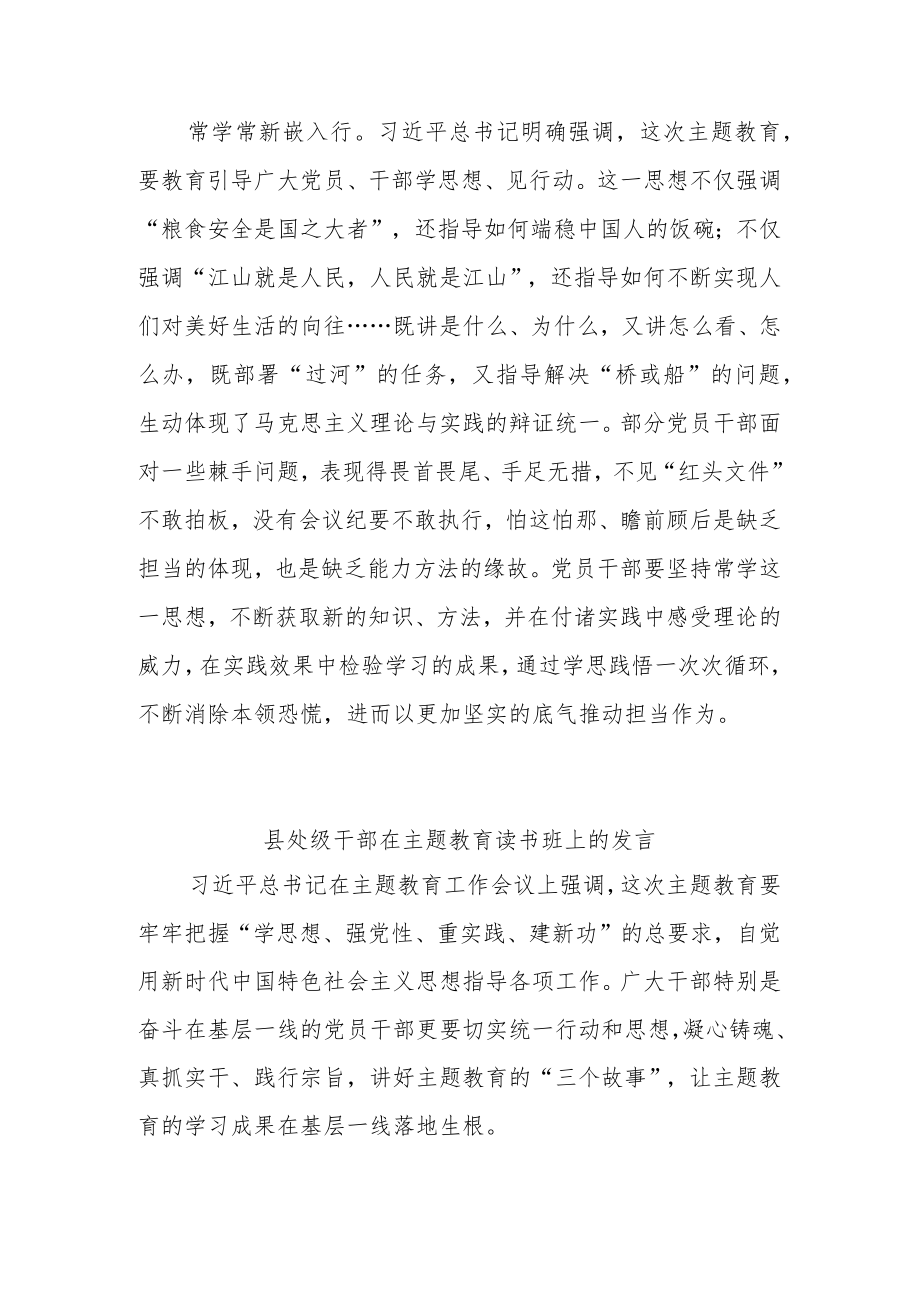 县处级干部在主题教育读书班上的发言材料(共三篇).docx_第3页