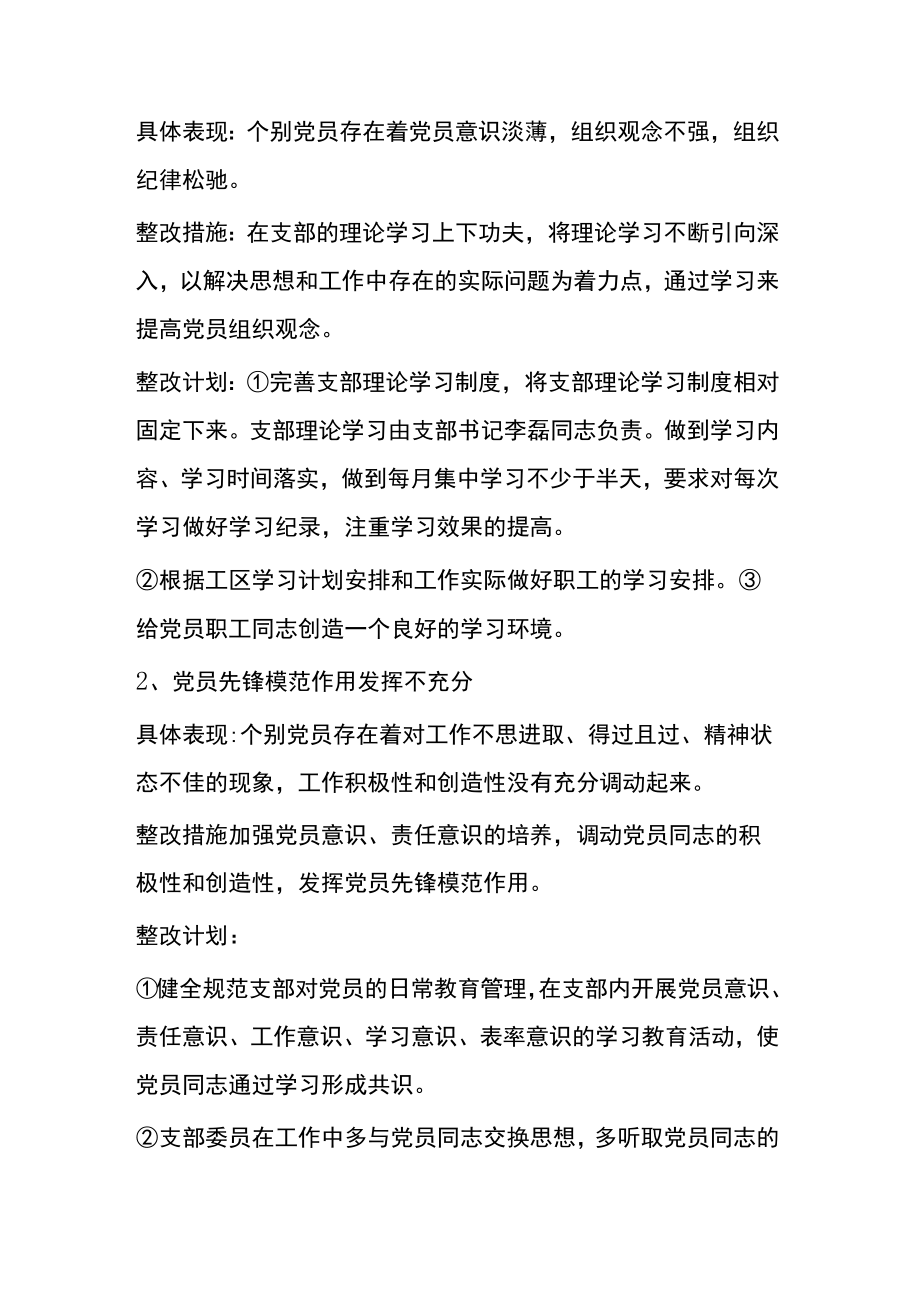 党支部党员存在问题整改清单4篇.docx_第3页