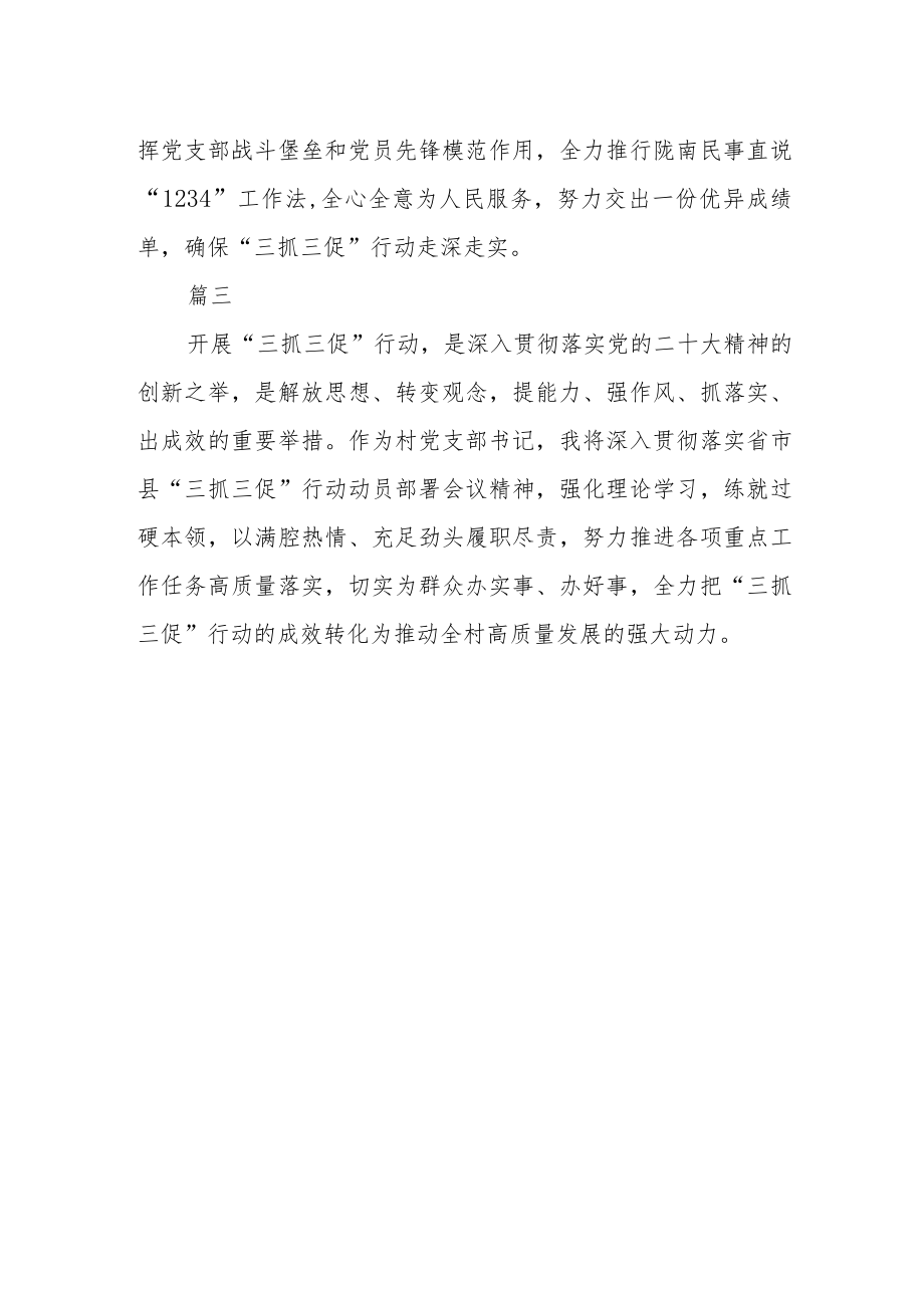 村党支部书记【“三抓三促”行动进行时】心得感想三篇.docx_第2页