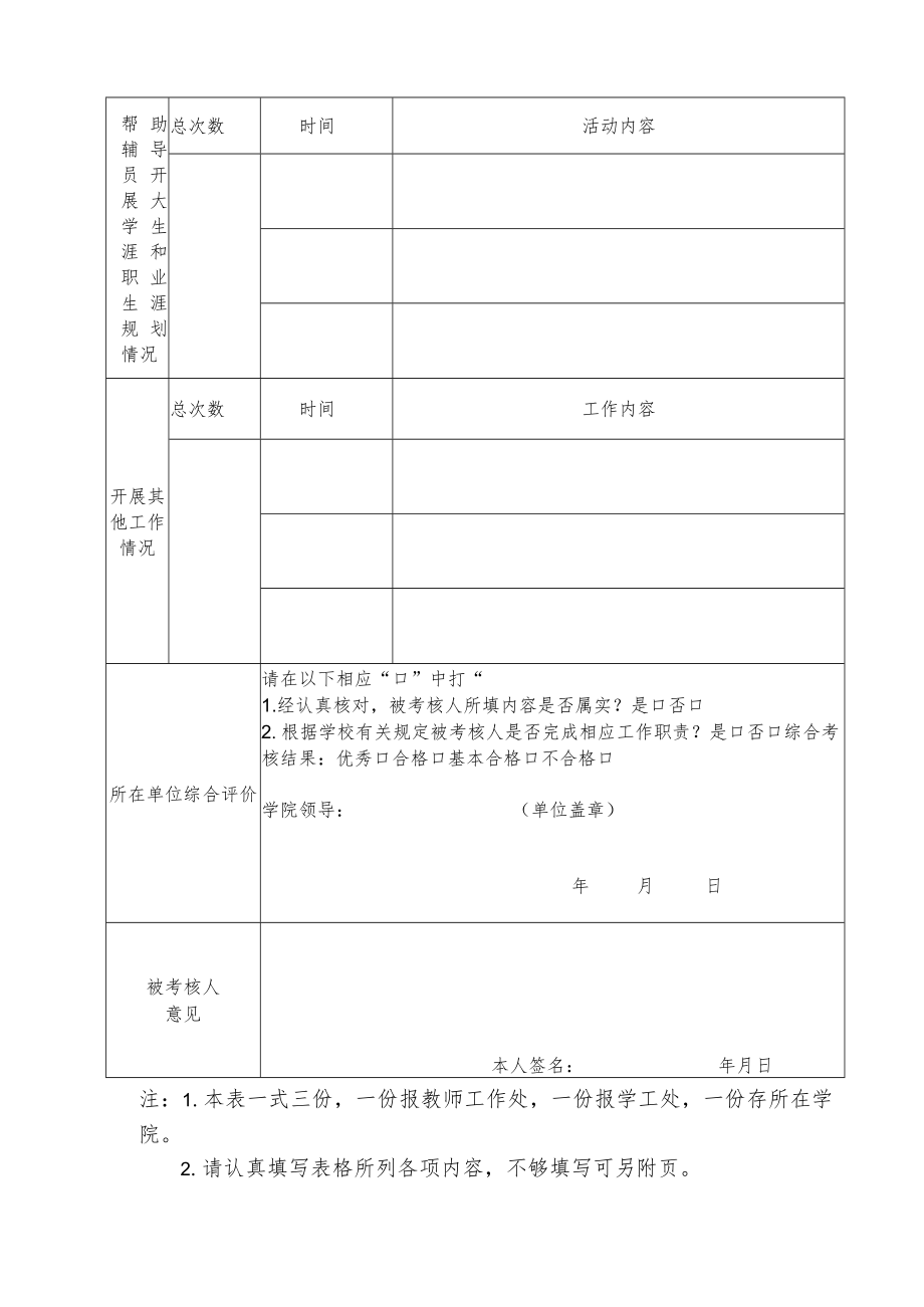 福建师范大学班主任年度工作考核表学院填表日期年月日.docx_第2页