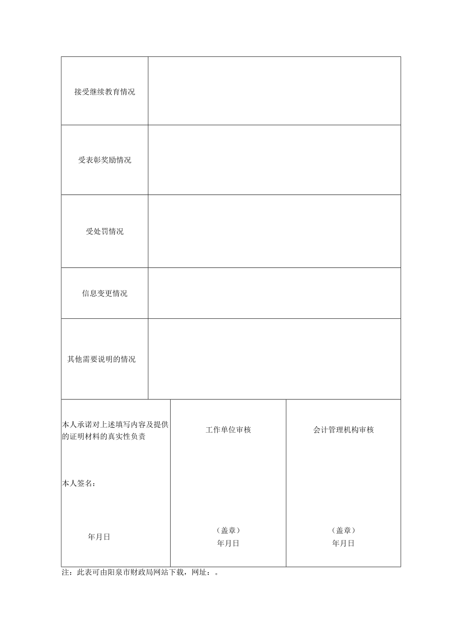 阳泉市行政事业单位会计人员登记备案表.docx_第2页