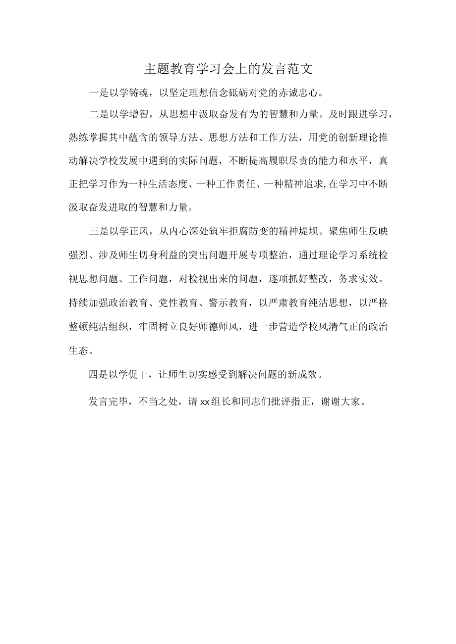 主题教育学习会上的发言范文.docx_第1页