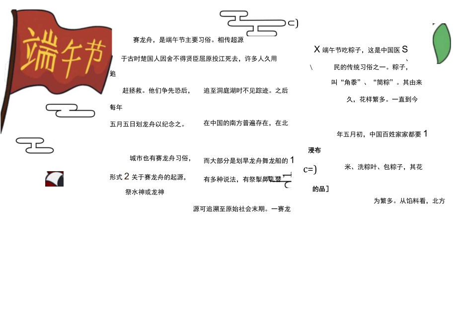 端午节赛龙舟习俗手抄报电子小报.docx_第1页