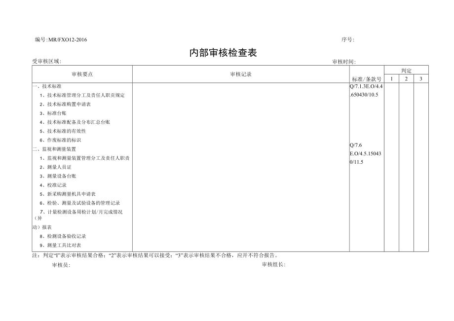 贯标检查表（项目部标准与计量管理）.docx_第1页