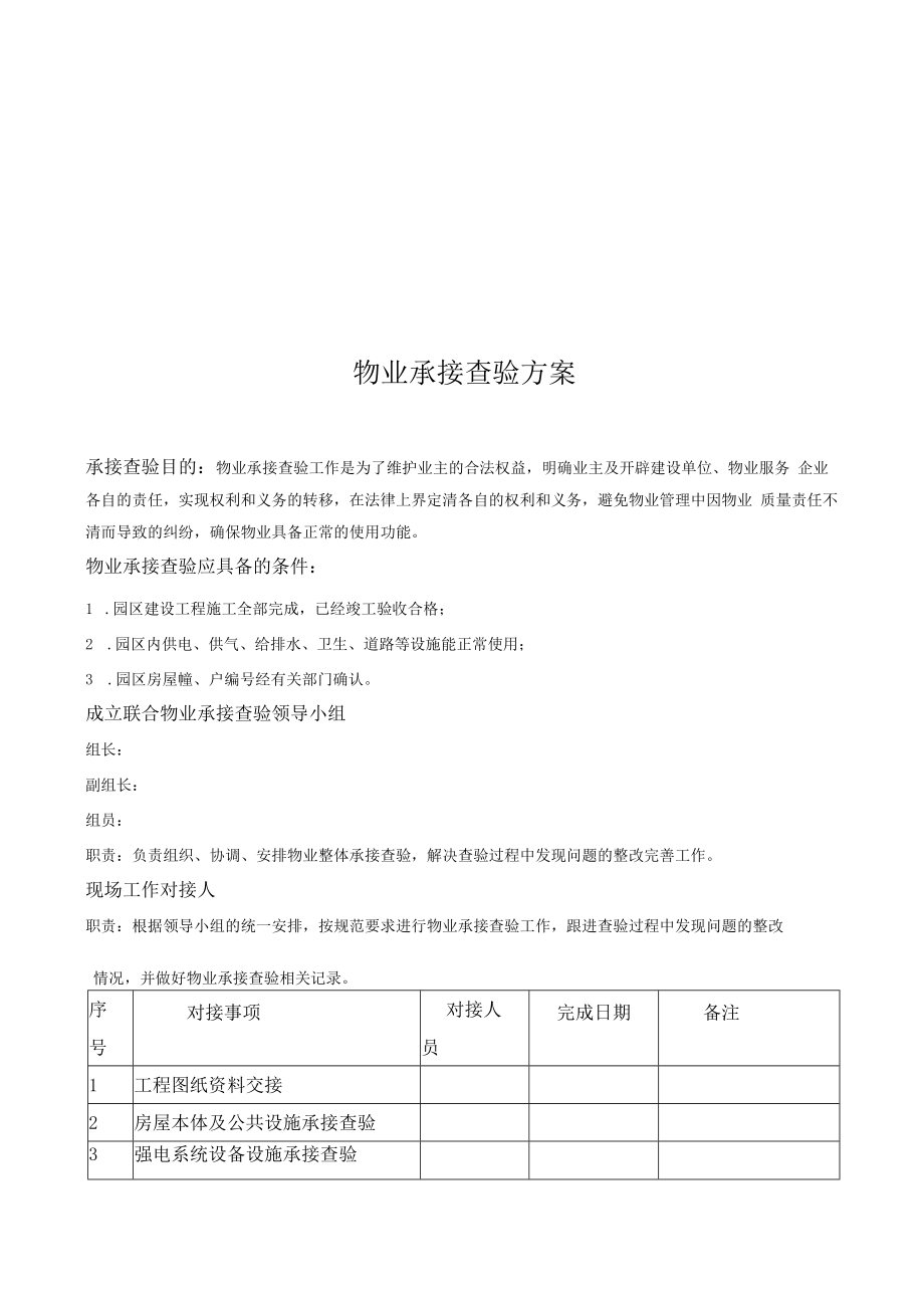 物业承接查验方案.docx_第1页