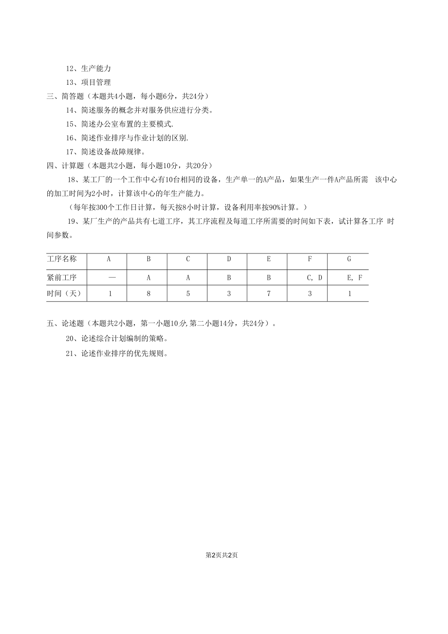 英才学院《运营管理》期末考试试题1及答案.docx_第2页