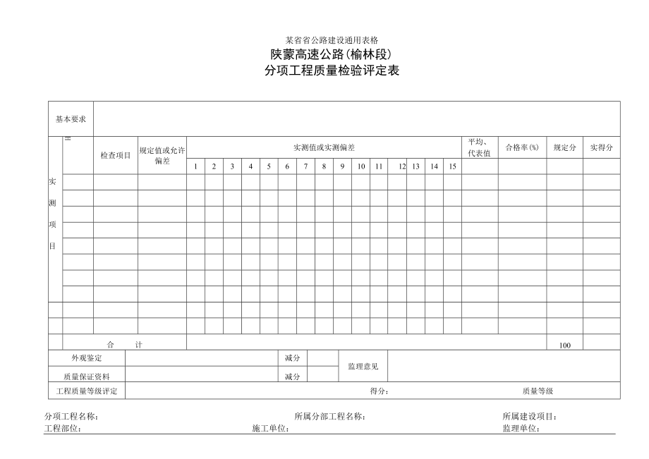 分项工程质量检验表工程文档范本.docx_第1页