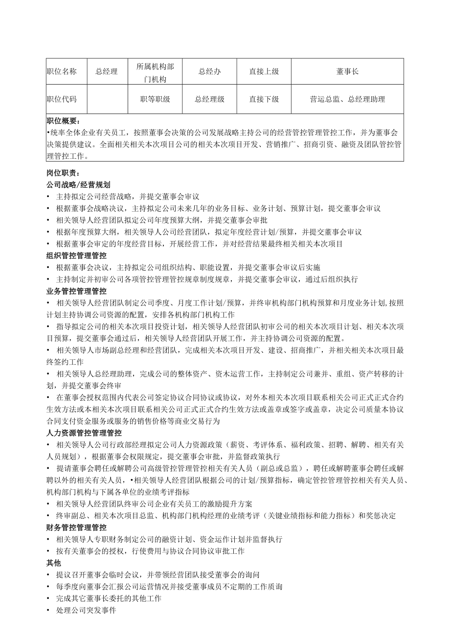 办公文档范本投资公司组织架构岗位职责.docx_第3页