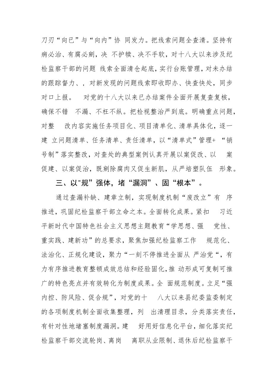 县纪委书记纪检监察干部队伍教育整顿心得体会感悟.docx_第3页