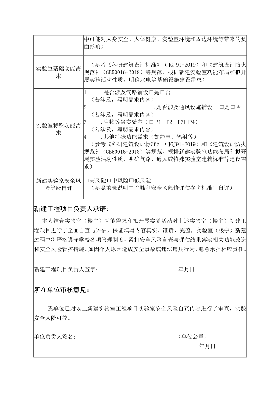 西南大学新建实验室楼宇安全风险审查表.docx_第2页