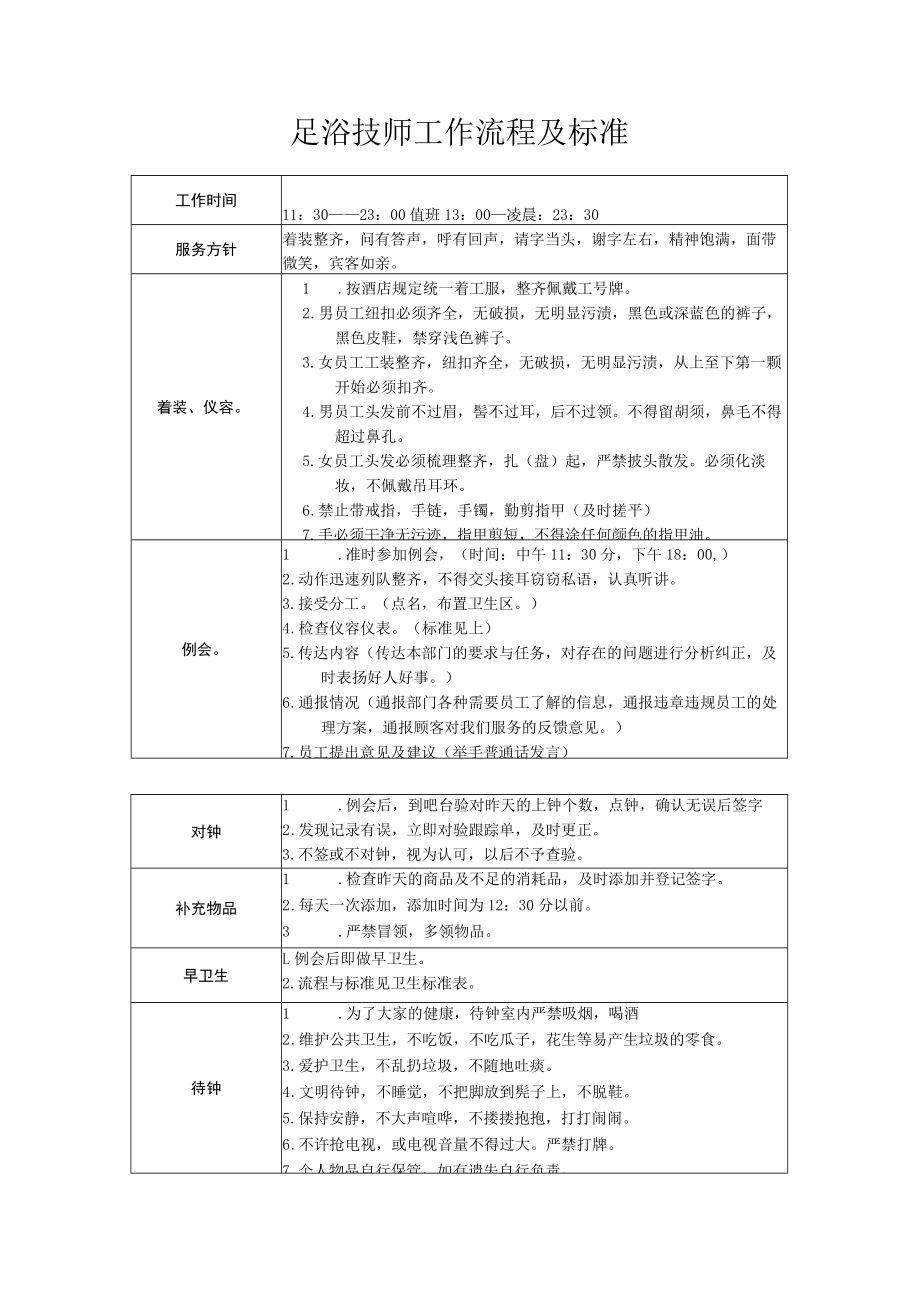 足浴技师工作流程及标准.docx_第1页