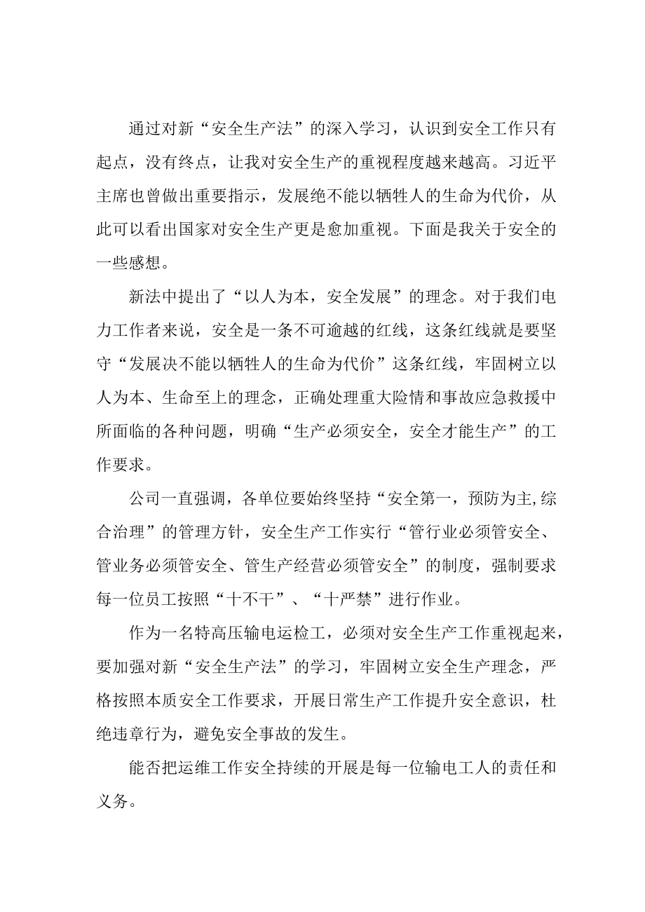 国企安全监督员学习新安全生产法心得体会 （5份）.docx_第1页