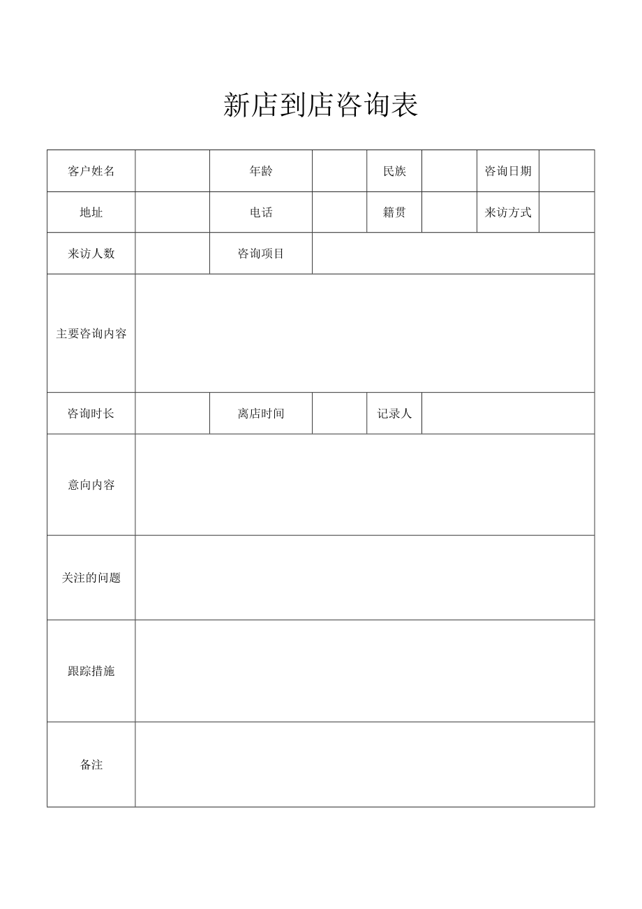 新店到店咨询表.docx_第1页