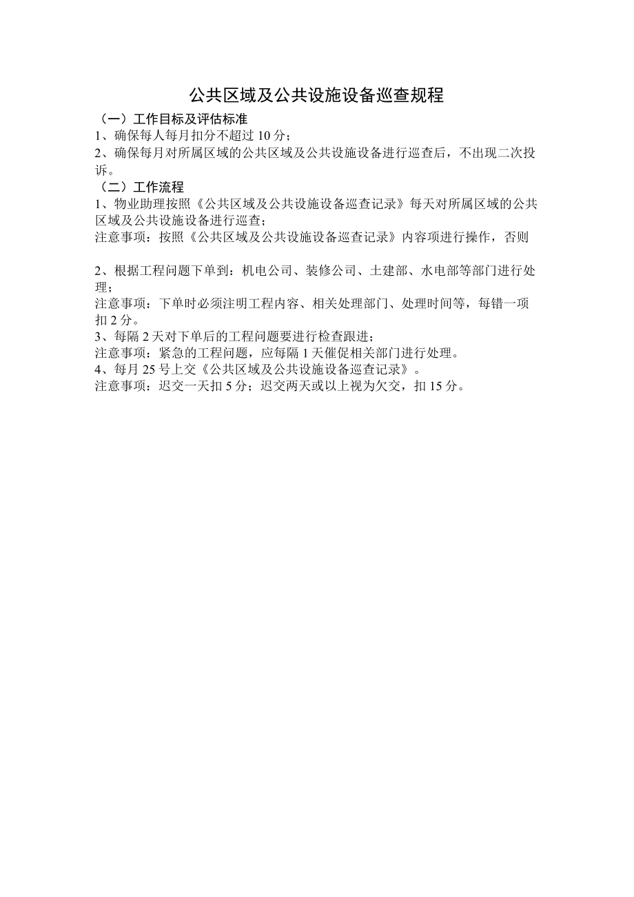 物业公共区域及公共设施设备巡查规程.docx_第1页