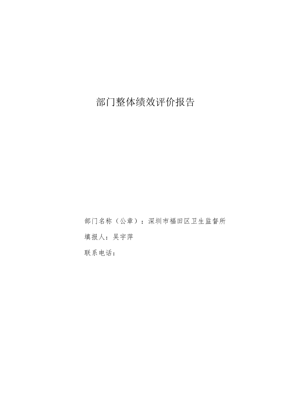 部门整体绩效评价报告.docx_第1页