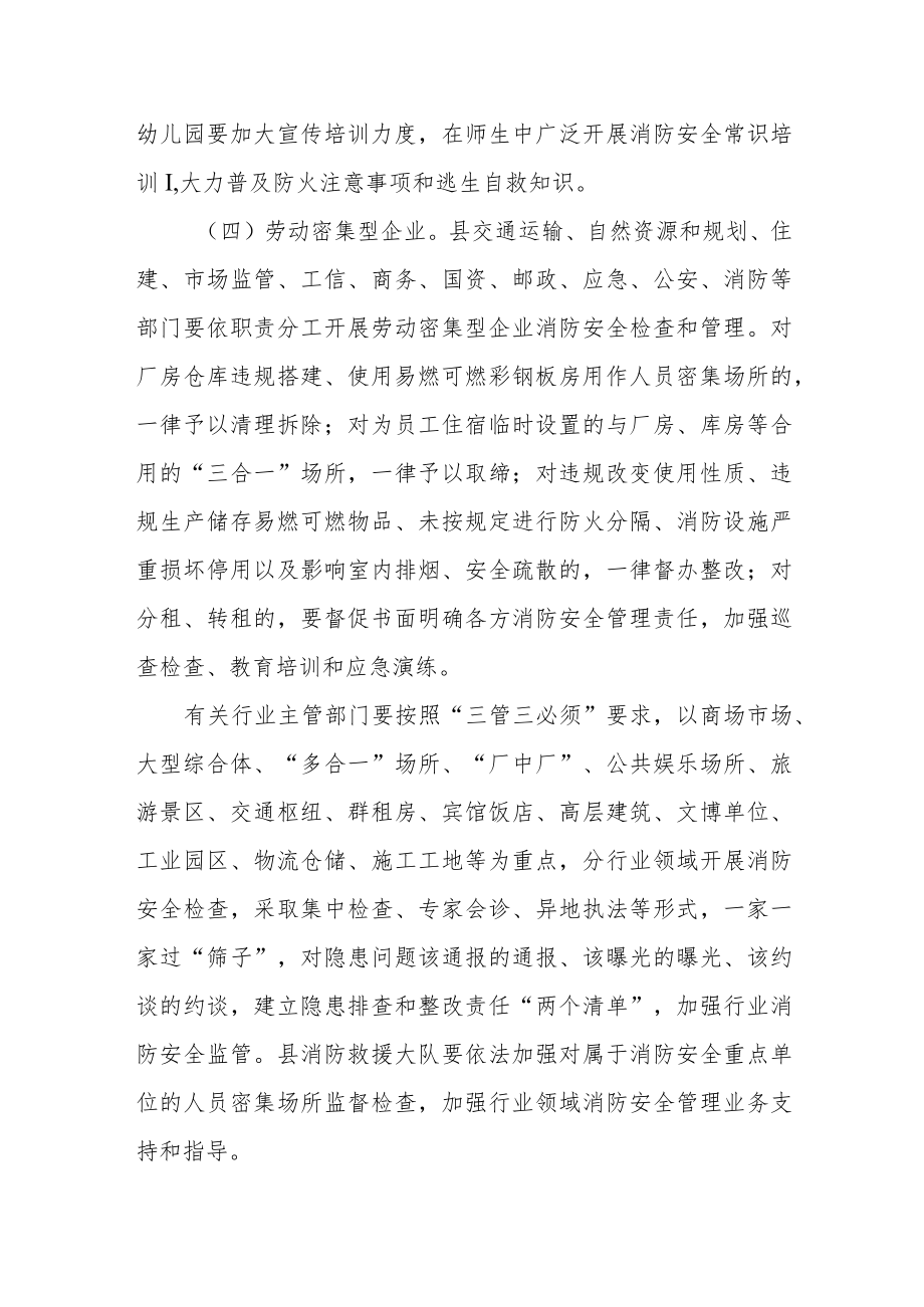 人员密集场所消防安全专项整治行动工作方案.docx_第3页