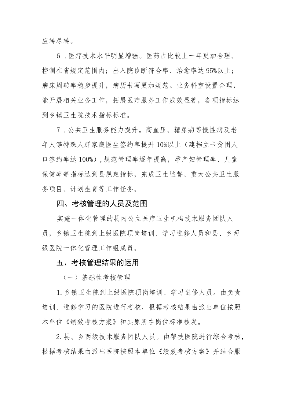 县域医疗卫生一体化管理改革绩效考核和奖励实施方案(试行).docx_第3页