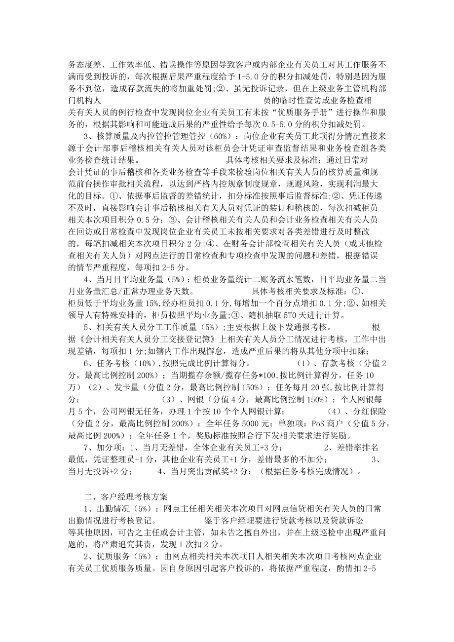 办公文档范本银行绩效考核.docx_第2页