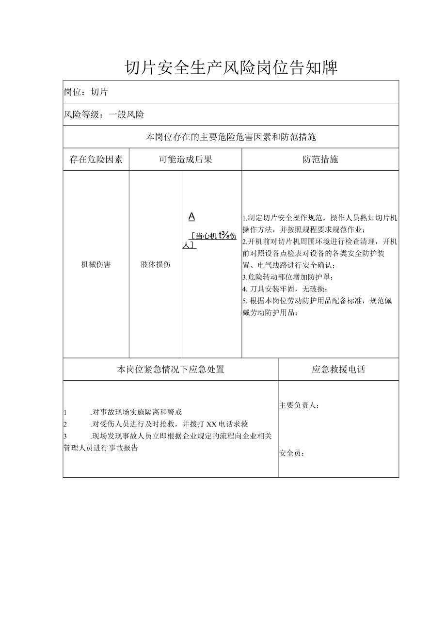 切片安全生产风险岗位告知牌.docx_第1页