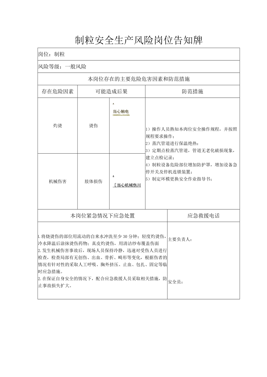 制粒安全生产风险岗位告知牌.docx_第1页