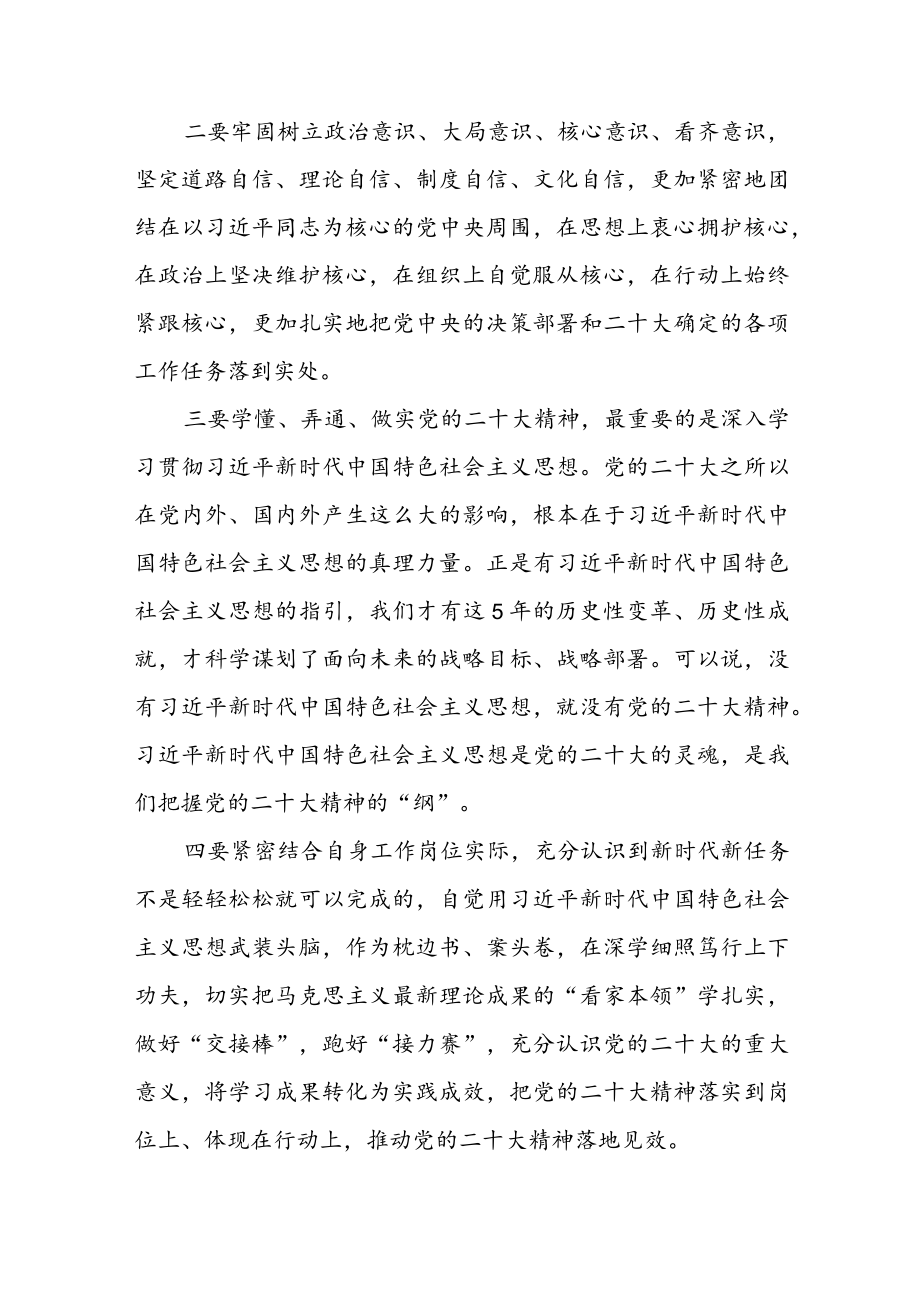 深入学习党的二十大精神心得体会研讨优秀发言材料（共4篇）.docx_第2页