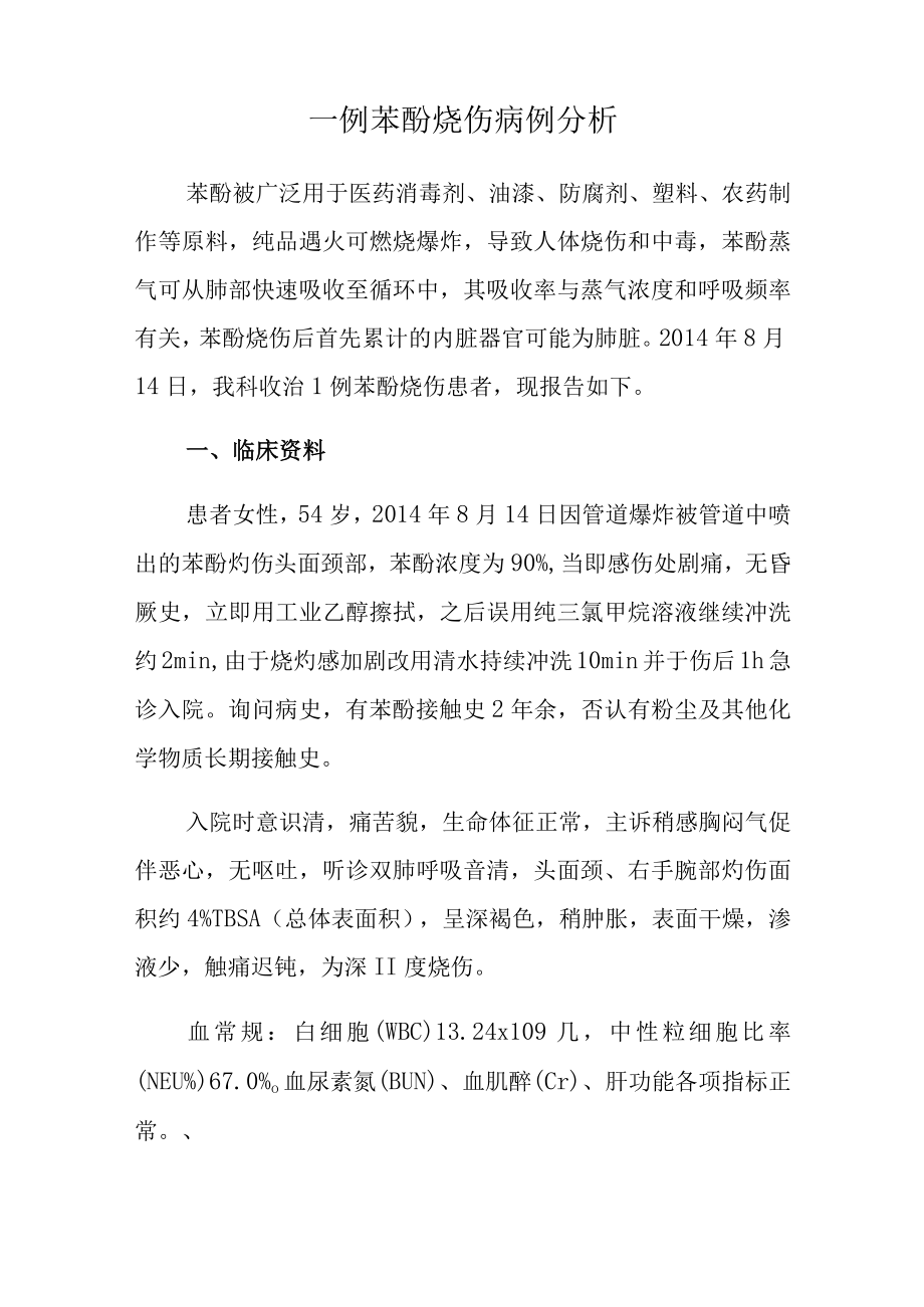 烧伤科医师晋升副主任（主任）医师高级职称病例分析专题报告（苯酚烧伤病例）.docx_第2页