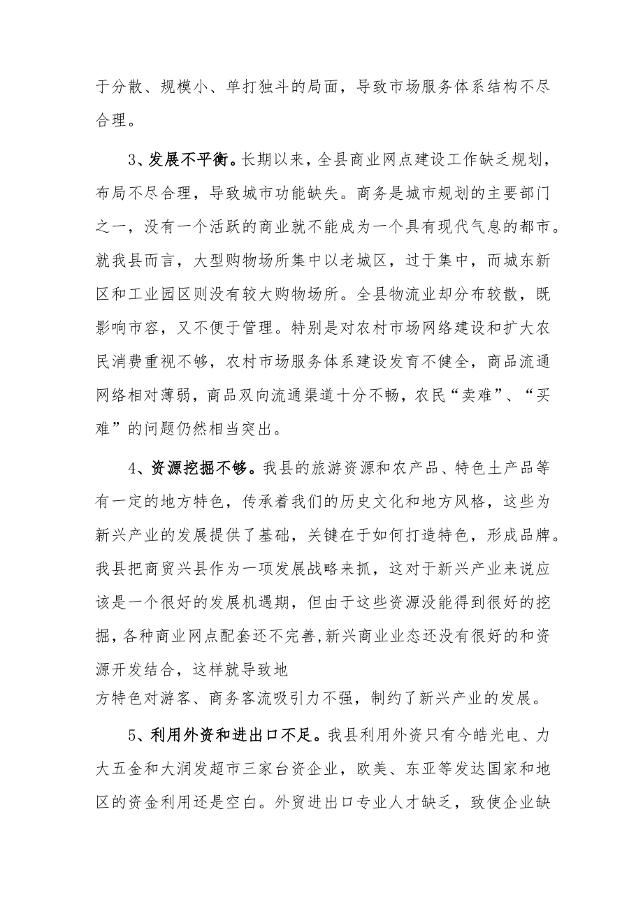 关于我县商贸流通服务业发展情况的调研报告.docx_第3页