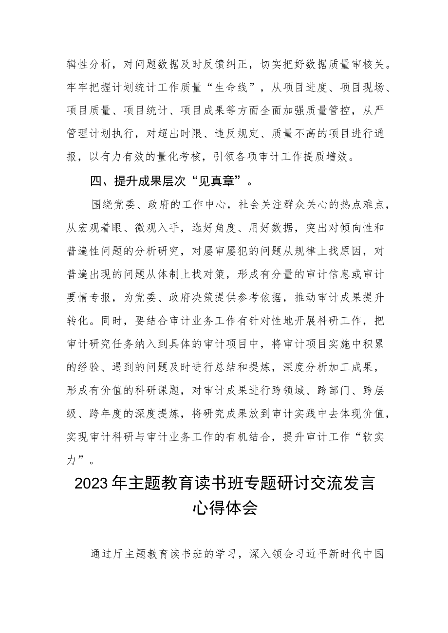 审计干部2023年主题教育读书班专题研讨交流材料三篇.docx_第3页