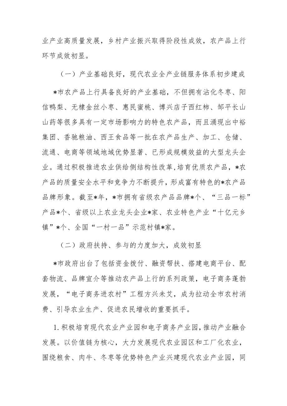 关于全市农产品上行发展情况的调研报告.docx_第2页