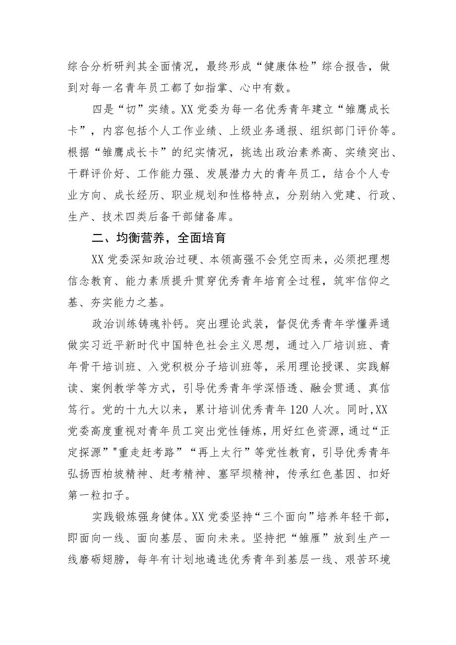 【国资国企】国企党建经验交流：“选育用管”全链条发力为年轻干部打造成长矩阵.docx_第2页