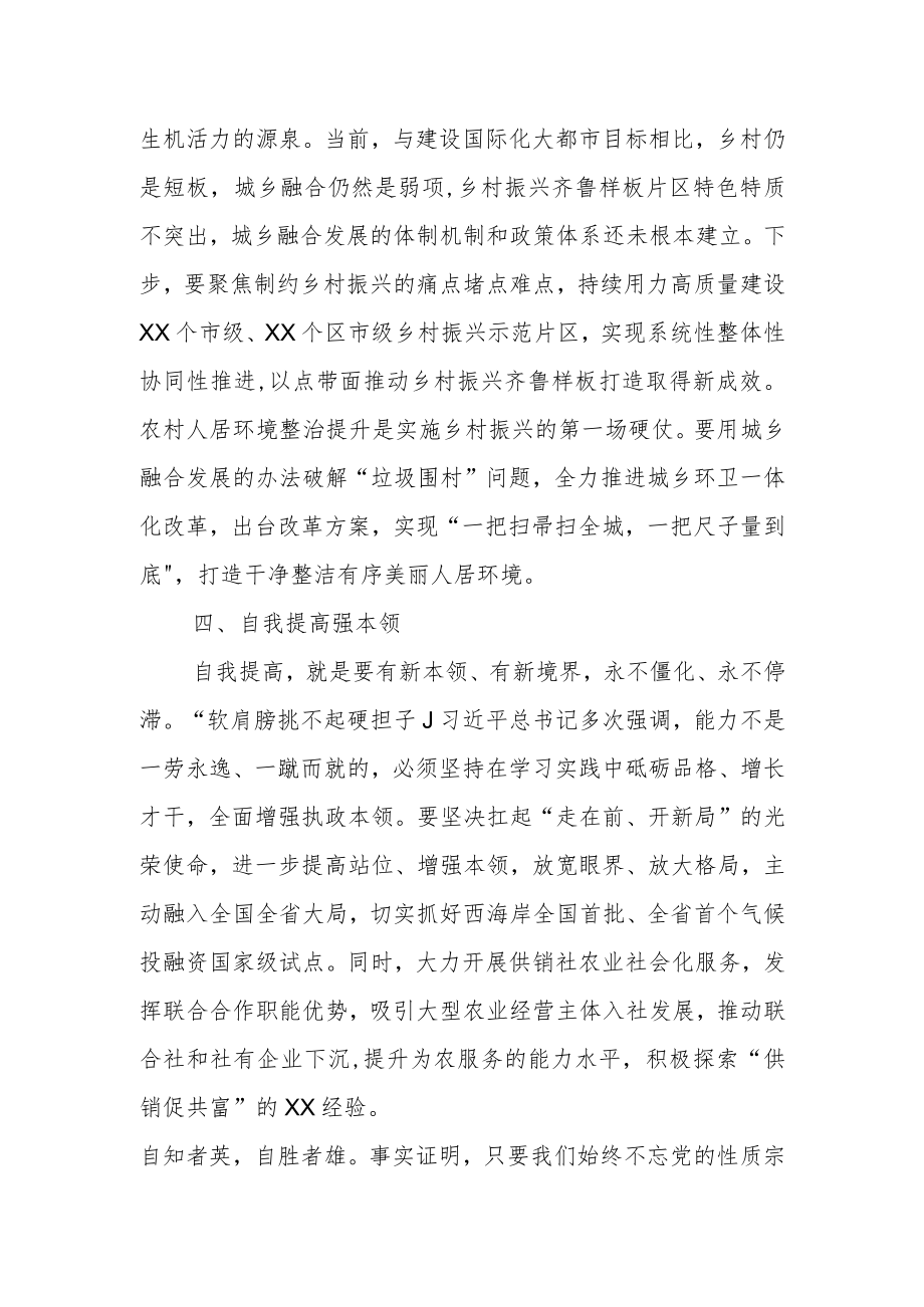 读书班的发言：坚持“四个自我”把党的伟大自我革命进行到底.docx_第3页