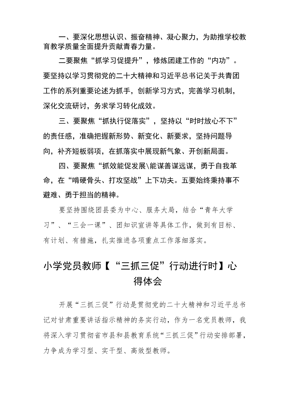 教育者“三抓三促”行动学习心得感想精选范文(三篇).docx_第2页