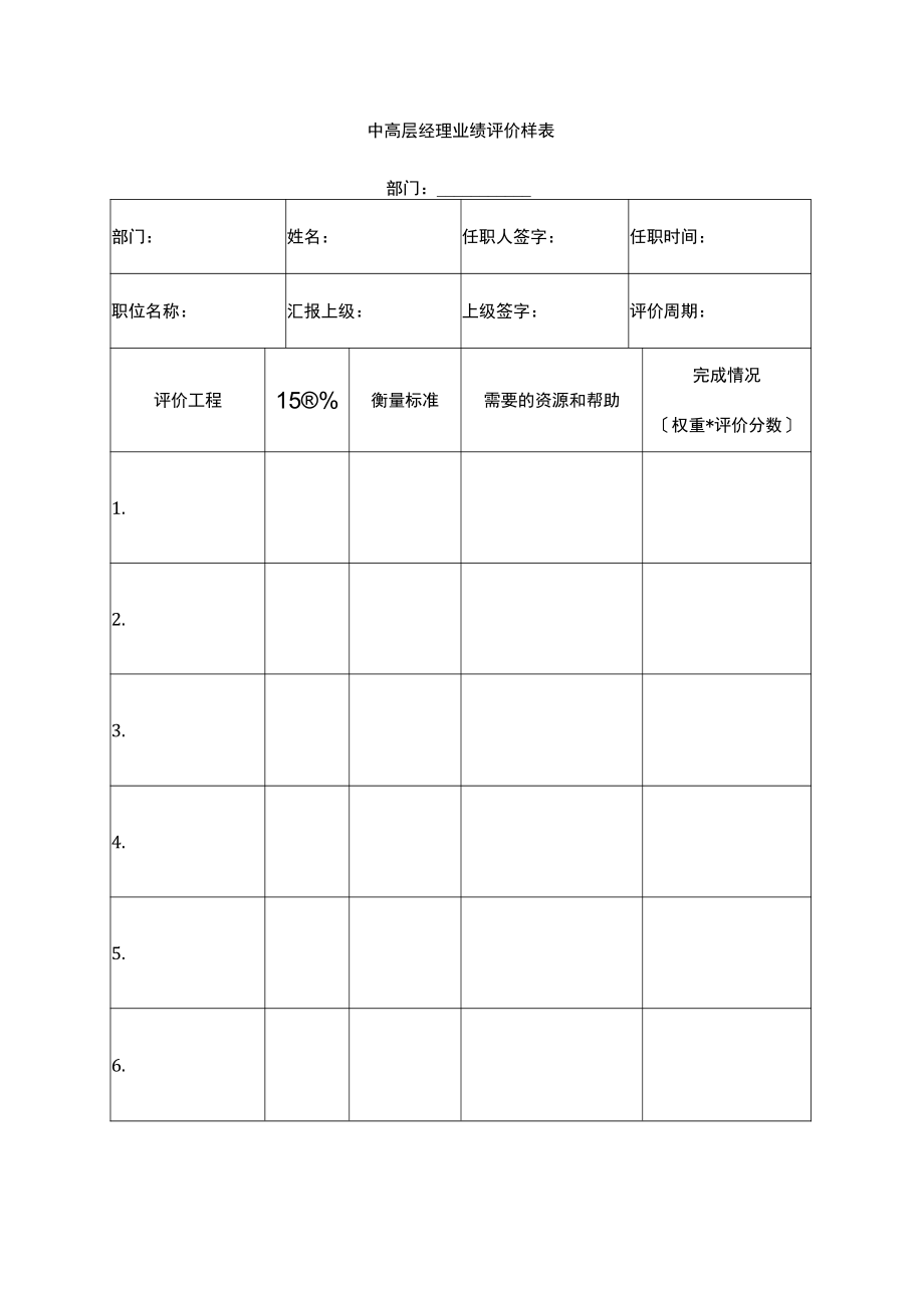 中高层经理业绩评价样表.docx_第1页