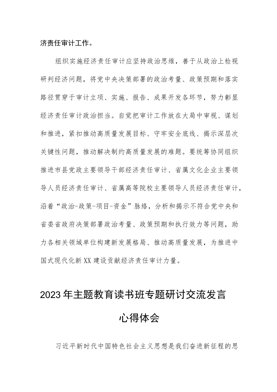 审计干部2023年主题教育读书班专题研讨交流材料五篇.docx_第3页