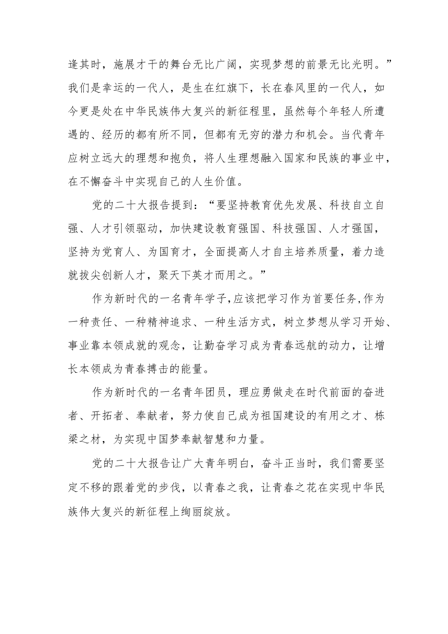 大学生学习党的二十大精神心得体会范文三篇.docx_第3页