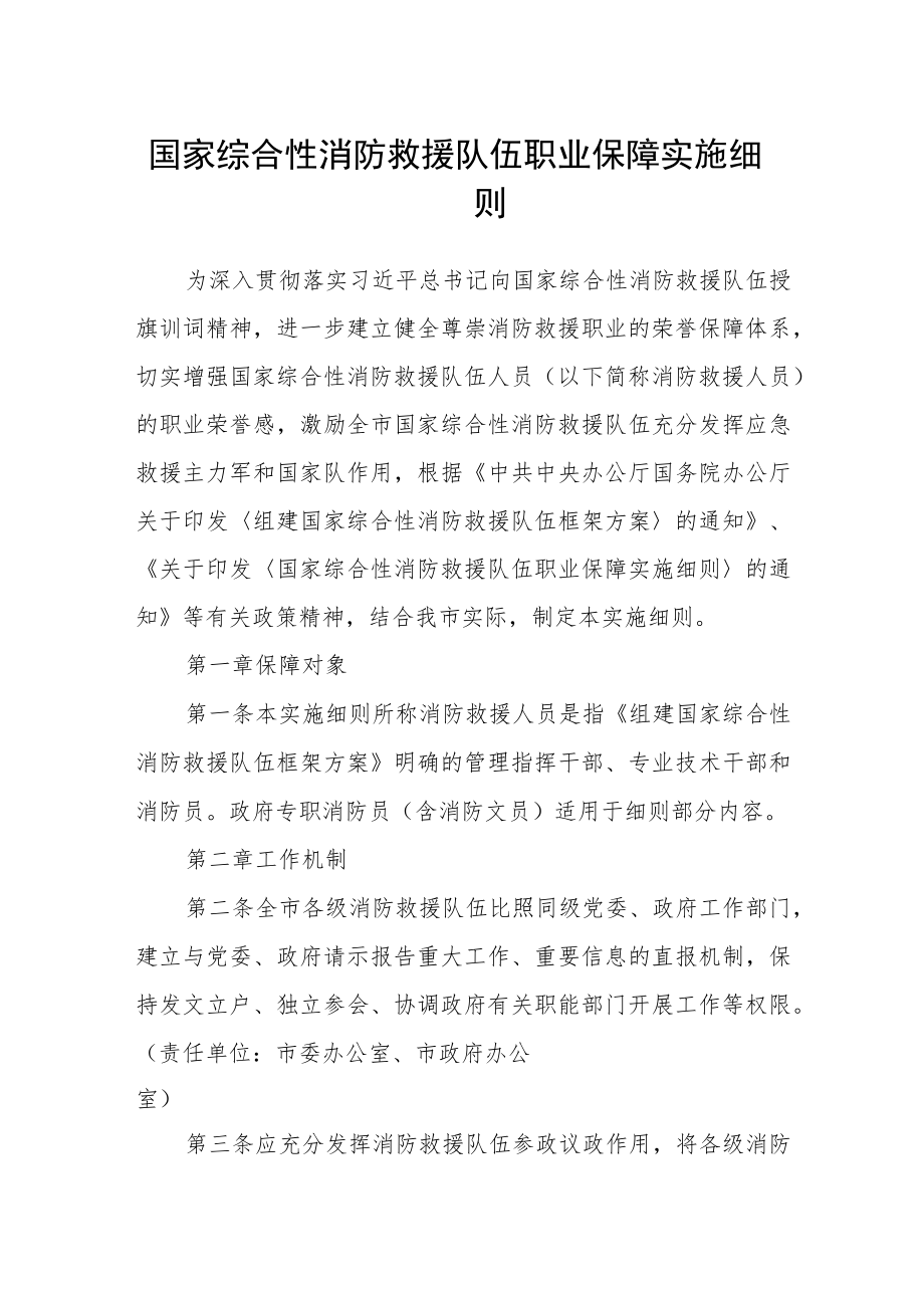 国家综合性消防救援队伍职业保障实施细则.docx_第1页