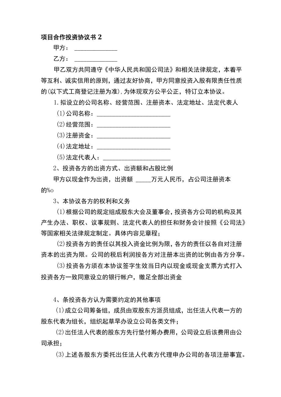 项目合作投资协议书.docx_第3页