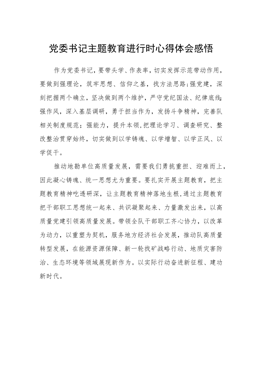 党委书记主题教育进行时心得体会感悟.docx_第1页