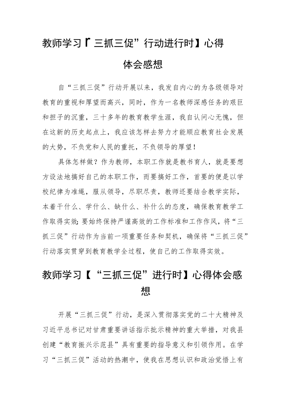 乡村教师“三抓三促”行动进行时学习心得通用四篇.docx_第2页