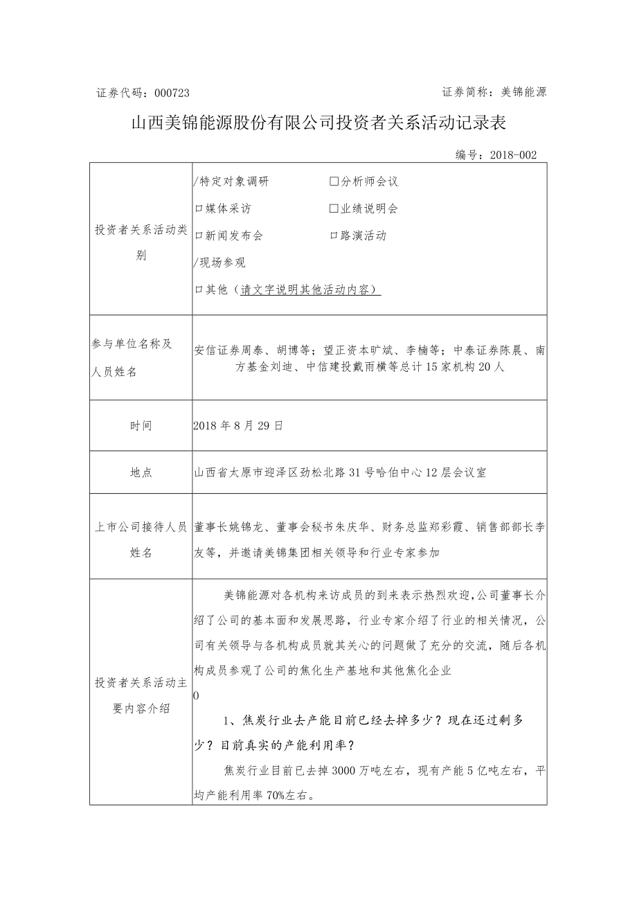 投资者关系活动记录表格式.docx_第1页