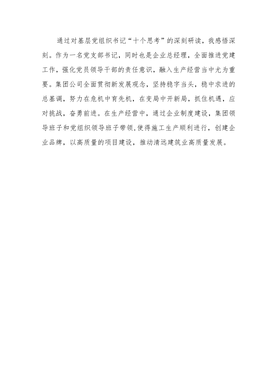 党组织书记学习宣传贯彻“十个思考”内容心得感悟四篇.docx_第3页