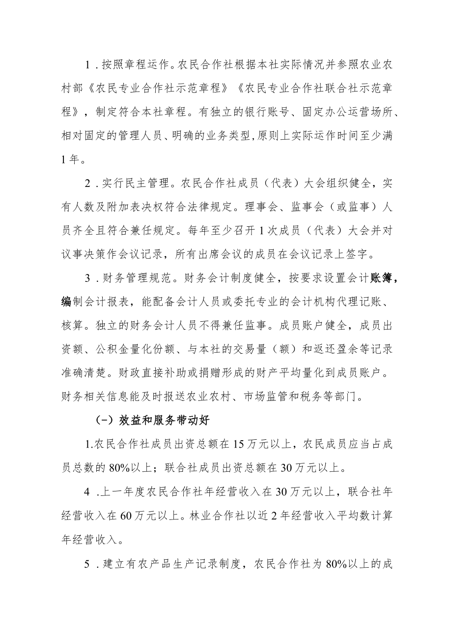 XX县农民合作社县级示范社评定及监测办法.docx_第2页