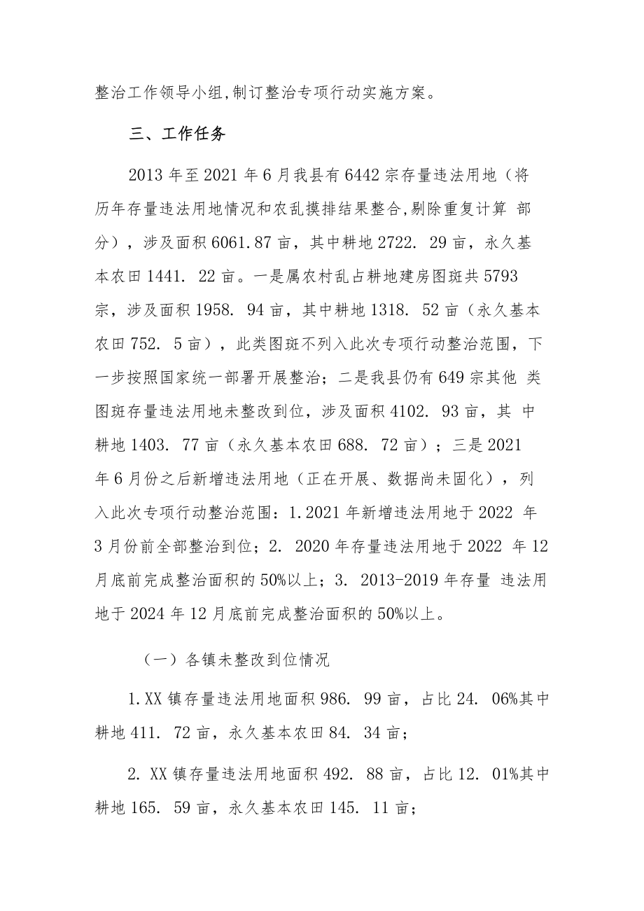 XX县存量违法用地整治专项行动工作方案.docx_第3页