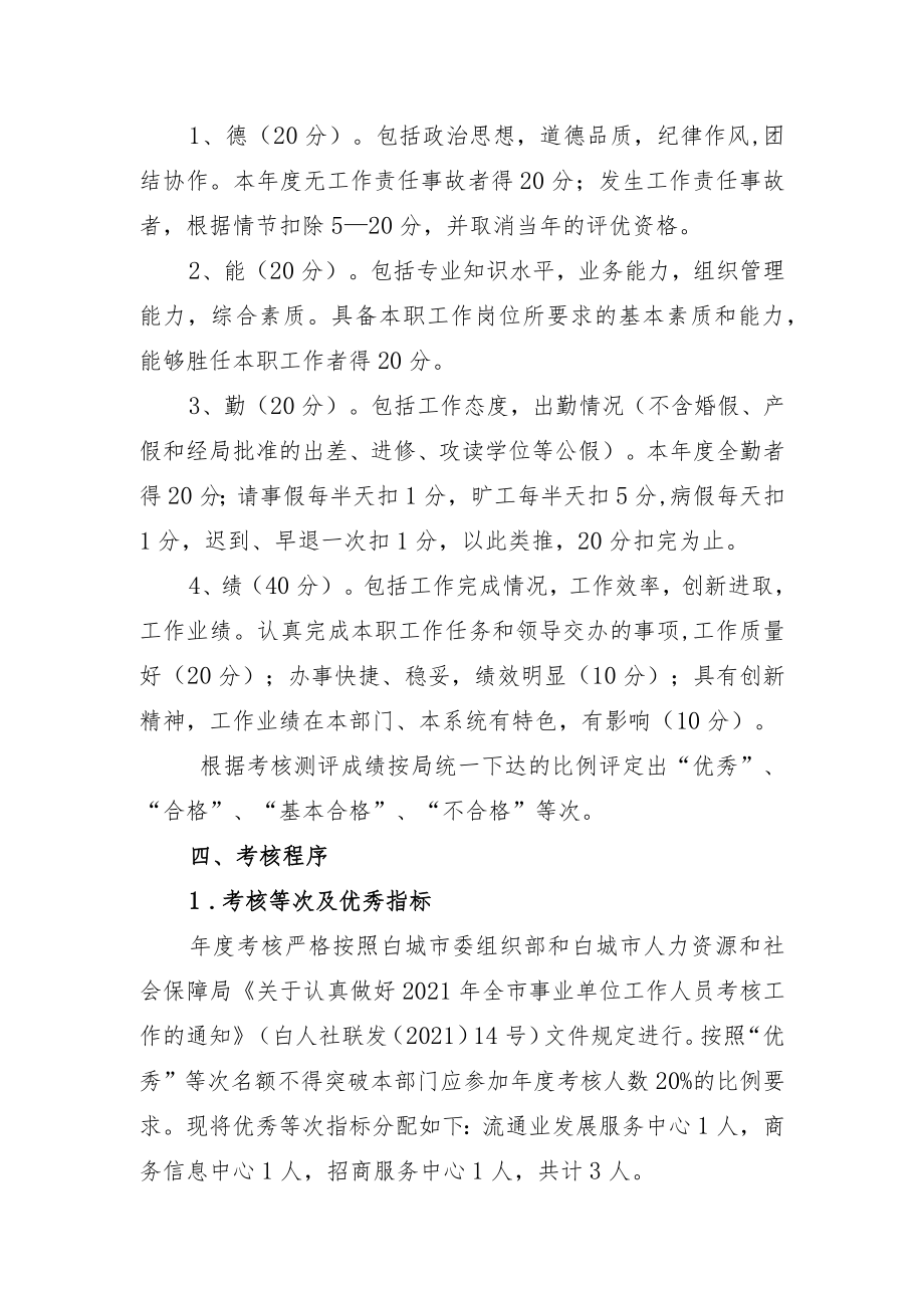 白城市商务局2021年事业单位职工年度考核方案.docx_第2页