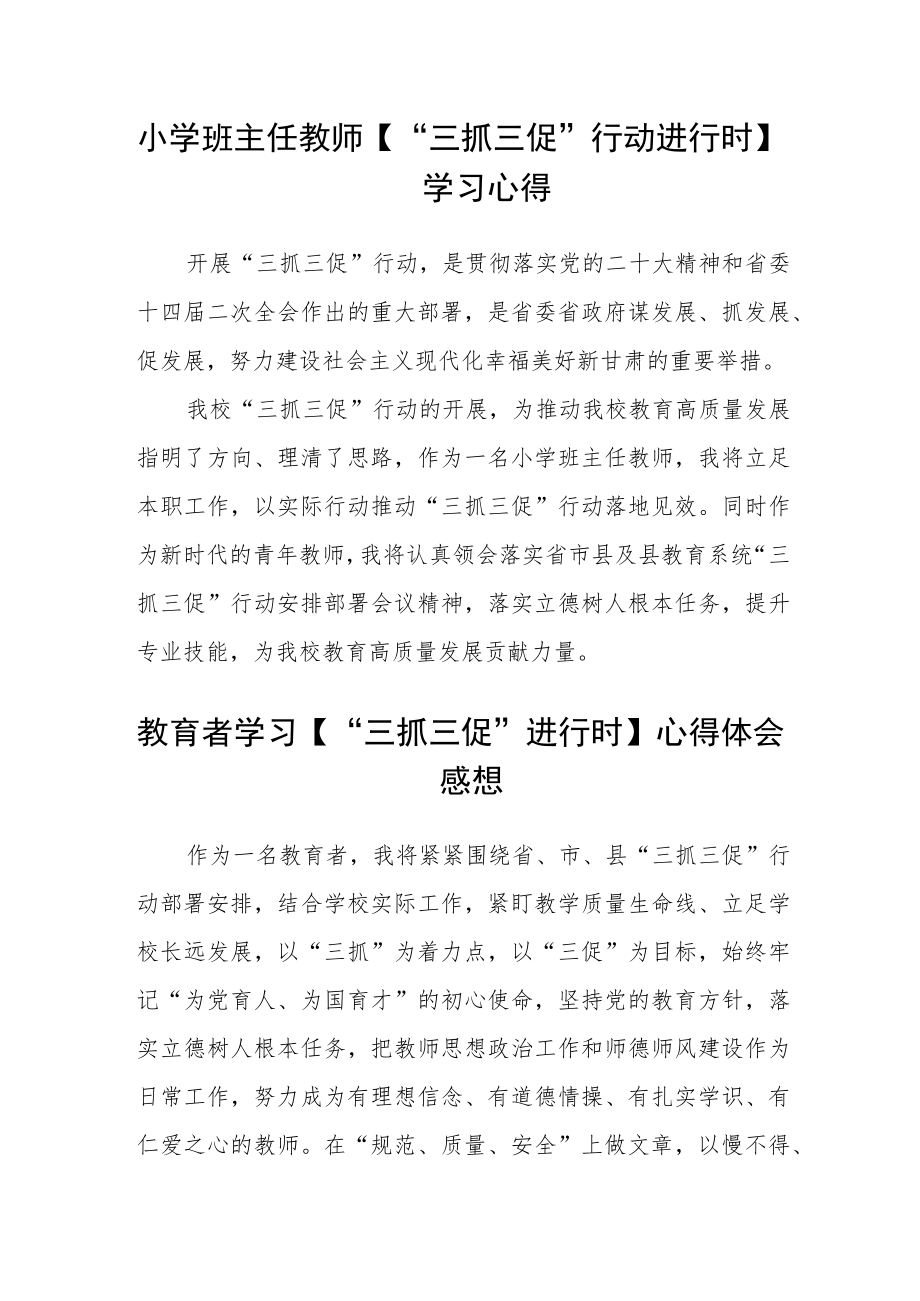 （共三篇）一线教师【“三抓三促”行动进行时】学习心得.docx_第2页