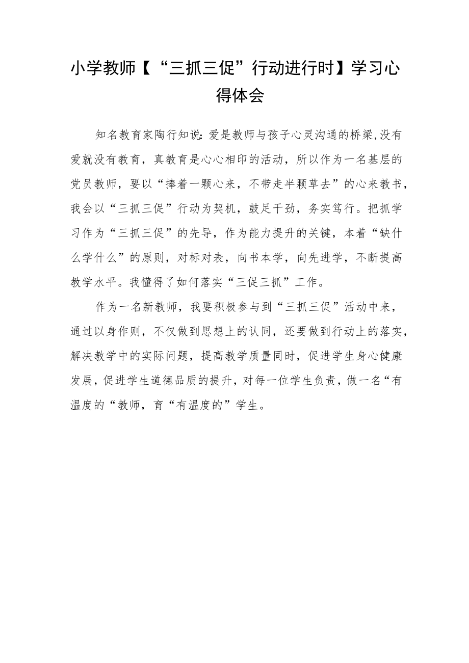 （共三篇）小学教师“三抓三促”行动学习心得感想.docx_第3页