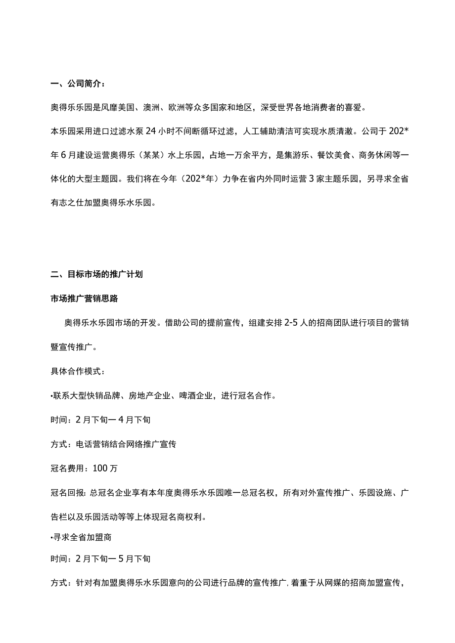 水上乐园营销方案模板.docx_第2页