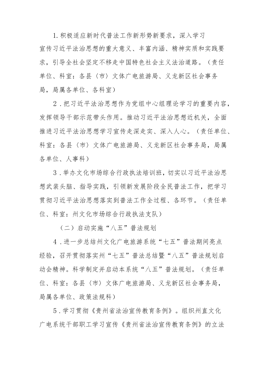 黔西南州文化广电旅游局2021年普法依法治理工作实施方案.docx_第2页