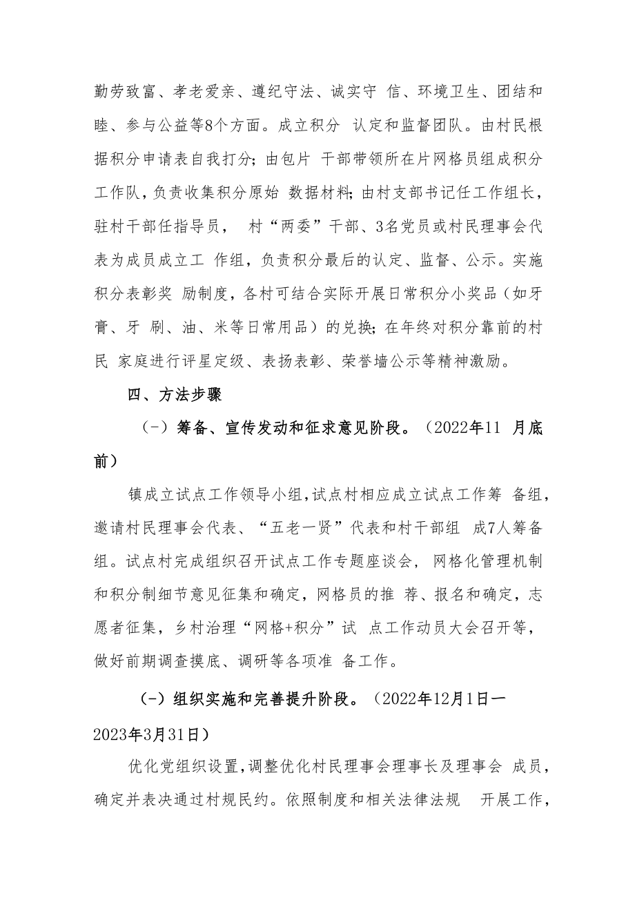 XX镇“网格+积分”乡村治理模式试点工作实施方案.docx_第3页