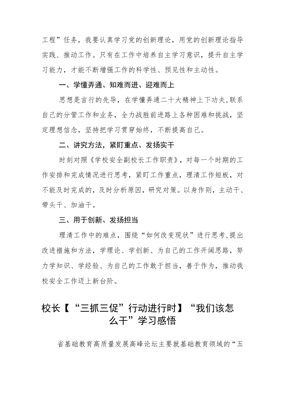 （共三篇）中学校长【“三抓三促”行动进行时】心得体会.docx_第2页